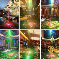 Mini projecteurs LED de scène à activation sonore, lumière laser DJ avec télécommande, lumière de fête LED rechargeable par USB pour KTV