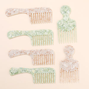 Midairy 3000 + Logo de couleur personnalisé Soins personnels nettoyage antistatique du <span class=keywords><strong>peigne</strong></span> en écaille de tortue en acétate <span class=keywords><strong>peigne</strong></span> à dents larges - Product Image 2