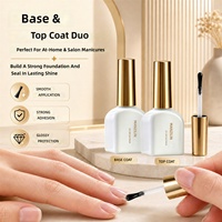Kit de base et de top coat en gel fonctionnel conforme aux normes européennes, adhésif extra-fort, couche de scellement sans rinçage, kit professionnel pour nail art, colle gel
