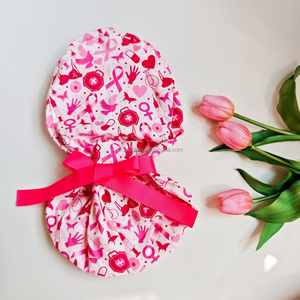 Gorros Quirúrgicos con Lazos Traseros Personalizados para la Concienciación sobre el Cáncer de Mama, con Forro de Satén - Product Image 2