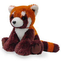 Peluche Panda Rouge Mignon et Moelleux, Jouet en Peluche Doux, Cadeau pour Enfants, Décoration d'Intérieur, Compagnon de Sommeil, Petit Oreiller en Peluche Panda