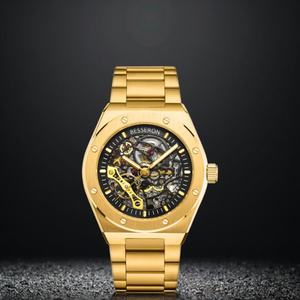 Reloj de Hombre 2023, Reloj Mecánico Automático de Esqueleto, Relojes Mecánicos de Acero Inoxidable Dorados para Hombre - Product Image 2