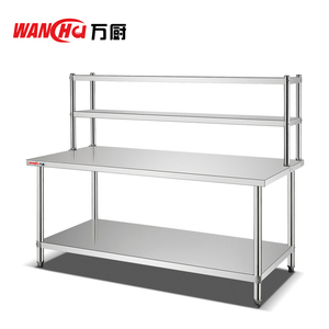 Thực phẩm thương mại chuẩn bị bàn làm việc bằng thép không gỉ Nhà Hàng kim loại nặng 2 tầng bàn làm việc phẳng - Product Image 4