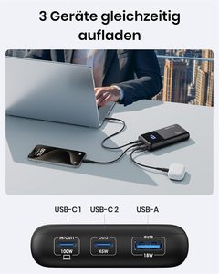 Cargador Portátil <span class=keywords><strong>INIU</strong></span> de 25000 mAh, Carga Rápida PD de 100 W, Banco de Energía con Pantalla Digital, Múltiples Puertos USB C, Batería <span class=keywords><strong>Externa</strong></span> para Teléfono Móvil - Product Image 6