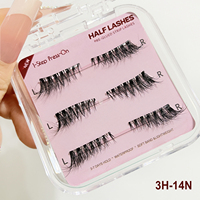 Cils Faux Invisibles Transparentes Sans Colle Nécessaire Pack de 3 Paires Marque Privée Naturels Pré-collés Autocollants Vente en Gros