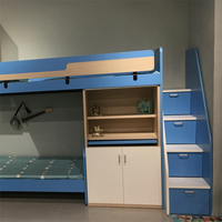 Cama litera infantil de madera de alta calidad con escritorio y diseño moderno, muebles de dormitorio ideales para apartamentos EUBK108