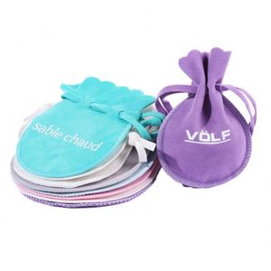 Pochette en velours recyclable pour bijoux, avec cordon de serrage, personnalisable par impression par transfert thermique, sac cadeau anti-poussière pour colliers et bagues, vente en gros - Product Image 1