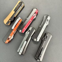 Couteau OTF à lame en acier Damas, couteau de poche pliant avec manche en aluminium, outil EDC d'extérieur, logo personnalisé, vente en gros