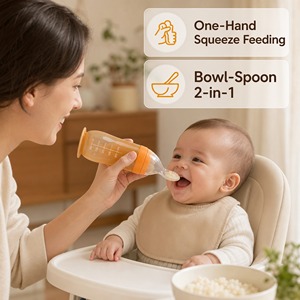 Cuchara Alimentadora <span class=keywords><strong>de</strong></span> Silicona para Bebés, Biberón Exprimible con Cuchara Suave <span class=keywords><strong>de</strong></span> 120 ml, Alimentador <span class=keywords><strong>de</strong></span> Cereal <span class=keywords><strong>de</strong></span> Arroz para Bebés <span class=keywords><strong>de</strong></span> 4 a <span class=keywords><strong>6</strong></span> <span class=keywords><strong>Meses</strong></span> en Adelante - Product Image 2