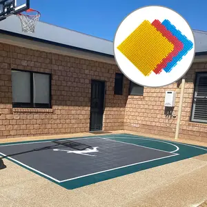 Materiale di classe floorfood ad incastro superfici del cortile pavimenti in plastica piastrelle del campo da basket