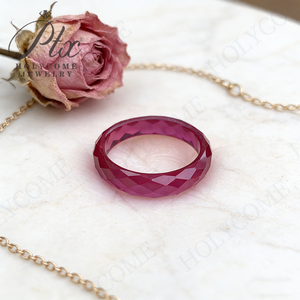 Anello con Fascia Liscia in Moissanite/Rubino Sintetico, Disponibile in Vari Colori D <span class=keywords><strong>Bianco</strong></span>/Verde/Champagne/<span class=keywords><strong>Rosso</strong></span>, Unisex, Regalo per Anniversario <span class=keywords><strong>e</strong></span> Compleanno - Product Image 3