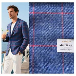 Tela de <span class=keywords><strong>Lana</strong></span> Peinada de Estilo Casual Italiano, 280 g/m², 80% <span class=keywords><strong>Lana</strong></span> Merino, 15% <span class=keywords><strong>Lino</strong></span>, 5% Seda, para Trajes Casuales de Verano - Product Image 1