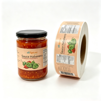 Rouleau d'autocollants adhésifs personnalisés en papier kraft résistant aux UV et à l'eau pour étiquettes de pots de sauces piquantes, condiments et épices, autocollants pour sauces chili
