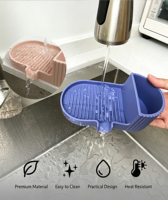 Support à Savon en Silicone à Séchage Rapide avec Compartiment de Rangement, Antidérapant, pour Évier de Salle de Bain et Cuisine