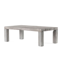 Table basse rectangulaire d'extérieur en teck massif de haute qualité, personnalisable, résistante aux intempéries, pour patio et jardin