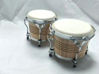 Tambour Bongo Africain en Bois d'Érable Couleur Bois 6/7 Pouces CIK/OEM ZHB-108 Fabriqué en Chine Emballage en Carton