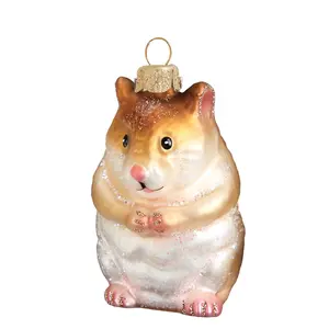 Glass yellow little squirrel vintage christmas ornaments christmas baubles