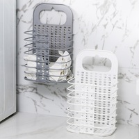 Panier à linge mural pliable, écologique, moderne, blanc et gris, carré, capacité 6-10L, pour chaussures, vêtements, articles ménagers