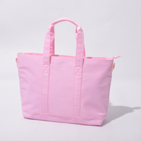 Sac à bandoulière de voyage grand format en nylon avec poches intérieures, tailles M, L, rose, lilas, nude, noir, bleu glacé