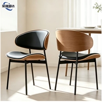 Chaise de salle à manger en bois pressé Jinruishengda, style italien, luxe léger, avec structure métallique, idéale pour restaurant, gîte, café, ou négociation.