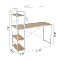 Vente en gros bureau d'ordinateur avec étagère bureau bibliothèque bureau pc en bois tables gamer poste de travail avec étagère haute