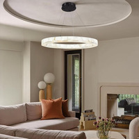 Construisez votre maison LED rétro américain marbre anneau noir lampes suspendues lustre éclairage 2025 nouvelle tendance Lustre pour salon