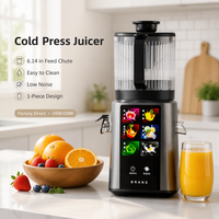 Extracteur de jus à froid OEM ODM à mastication lente, goulotte large de 6,14 pouces, faible bruit, facile à nettoyer, 1 pièce, direct usine, pour cuisine domestique