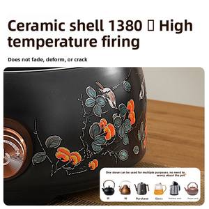 <span class=keywords><strong>Teiera</strong></span> <span class=keywords><strong>Elettrica</strong></span> in Vetro e Ceramica per Uso Domestico, Bollitore Salutare per Acqua, Infusione e Stufatura, Set da Tè Integrato - Product Image 3