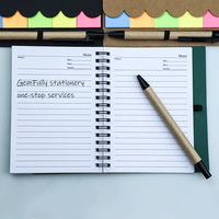 Cuaderno fabricado con logotipo personalizado de nuevo diseño GemFully y notas adhesivas con bolígrafo de papel