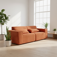 Canapé modulaire minimaliste contemporain 123 sections avec mousse haute densité et revêtement en tissu sans armature, convertible pour salon