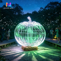 Sculpture lumineuse LED NUOWEI GLOW, cadre en fer, imperméable, durable, ornement lumineux 3D pour l'extérieur, festivals et célébrations