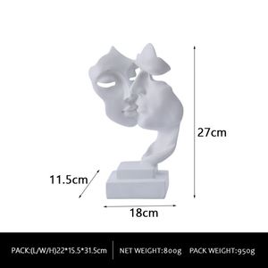 Nordic Resin Home Accessories Decorative Lovers <b>Statues</b> Home Decor Kiss Sculpture Valentine's Day Wedding Gift Christmas Gift - Product Image 5