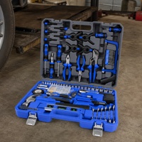 Kit d'outils manuels de bricolage complet 168 pièces en acier CRV pour la maison, ensemble de boîte à outils de réparation domestique portable avec mallette rigide OEM ODM