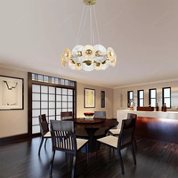 Lustre LED de luxe SPARKLE, style postmoderne, en fer bronze et verre, alimenté par batterie, couleur personnalisable, pour salon, chambre, restaurant, villa