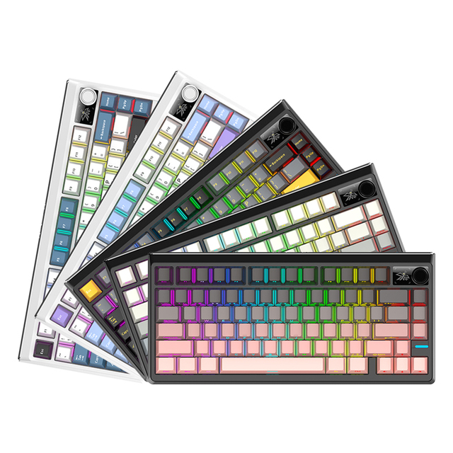 New Wireless Mechanical Keyboard Tri Mode 2.4G Wired USB Plastic Ergonomic 79 Keys RGB Hot Swap Gaming Keyboard for PC Laptop