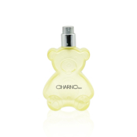 Bouteille de pulvérisation de décantation de parfum d'ours jaune mat de haute qualité bouteille de parfum de 1oz givré avec bouchon rose