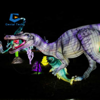 Festival traditionnel JN-Zm24 lanternes en soie chinoises LED thème dinosaure néon décorations d'halloween centre commercial parc expositions noël