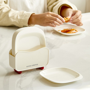 Good Lifestyle <b>Plastic</b> Spitting Plate Set 4 Pack White For Dining <b>Table</b> Snack Storage - Product Image 1