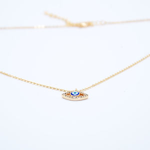 Collier à breloques œil plaqué or de haute qualité pavé de Zircon personnalisé prêt à expédier - Product Image 6