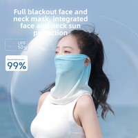 Nouveau style cache-cou dégradé de couleur UPF50+ en soie glacée avec attaches pour les oreilles, écharpe de protection solaire respirante pour femme, masque facial d'été