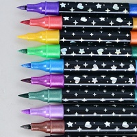 Nouveau marqueur à paillettes double pointe pour enfants, pointe épaisse et souple, non décolorant, nacré brillant, pinceau double couleur