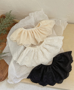 Mignon creux femme bébé bavoir écharpe Floral bébé bavoir dentelle bébé accessoires coréen enfants dentelle col - Product Image 3