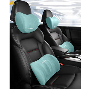 Wildleder aufblasbares Auto-Kopfkissen Speicher-Schaum Hals Rücken Rest Unterstützung Massage Muster - Product Image 2