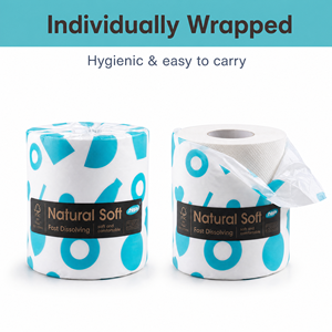 กระดาษชำระเนื้อนุ่ม NP Natural Soft แบบม้วนมาตรฐาน นุ่มสบาย ผลิตจากเยื่อไม้บริสุทธิ์ - Product Image 2