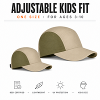 Casquette de baseball pour enfants et tout-petits, protection UV, 5 panneaux, style camper, color block, logo personnalisé, réglable, vente en gros, fournisseur OEM