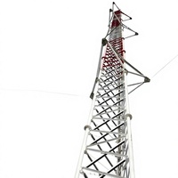 Tour de communication en treillis d'acier galvanisé à chaud de 30m, 45m, 60m avec câbles de tirage, pylvène d'antenne sans fil pour site distancé