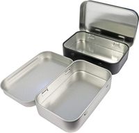 Boîte à savon carrée personnalisée en gros, imprimée, à charnière, en fer blanc écologique, étui portable en métal pour savon en barre, emballage de voyage
