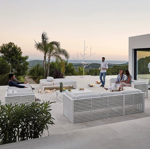 Juego de Sofás de Aluminio de Lujo para Exteriores, Mesa de Comedor Moderna para Jardín, Sillas Impermeables, <span class=keywords><strong>Muebles</strong></span> Seccionales para Patio, para Proyectos de Hoteles y Villas - Product Image 1