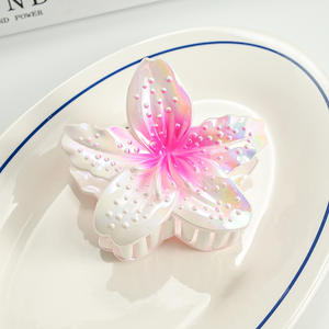 Nouvelles pinces à cheveux en plastique plaqué blanc avec fleur et bourgeon, 8,5 cm, dégradé doux, pince à <span class=keywords><strong>queue</strong></span> <span class=keywords><strong>de</strong></span> <span class=keywords><strong>cheval</strong></span> haute, accessoire capillaire - Product Image 6