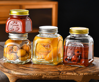 Pot en verre personnalisé de 250 ml, 500 ml, 750 ml pour confiture turque, pot de conservation alimentaire scellé, pot en verre pour miel et cornichons, avec couvercle, pour le rangement en cuisine